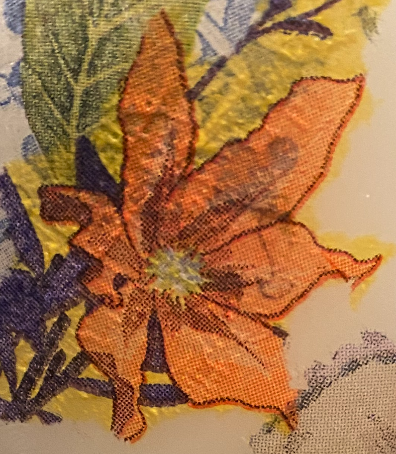 Detail shot of glaze and brushwork on ceramic by Koa Joy Hood